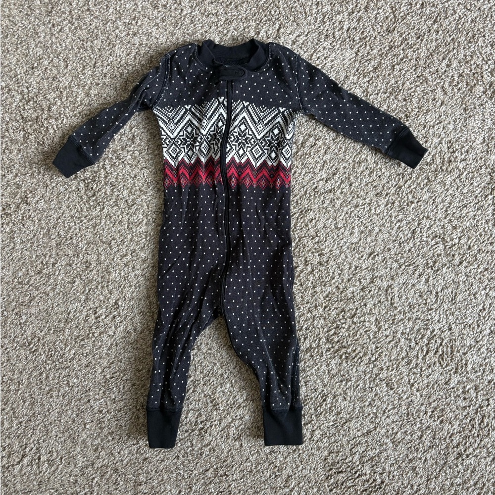 Hanna Andersson black-and-red onesie pajama 12-18 months